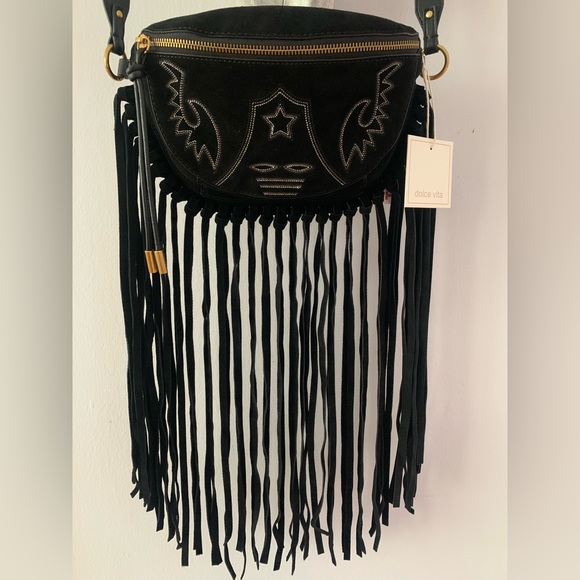 Very chic genuine high end leather/suede crossbody or belt/waist bag. - Picture 3 of 10